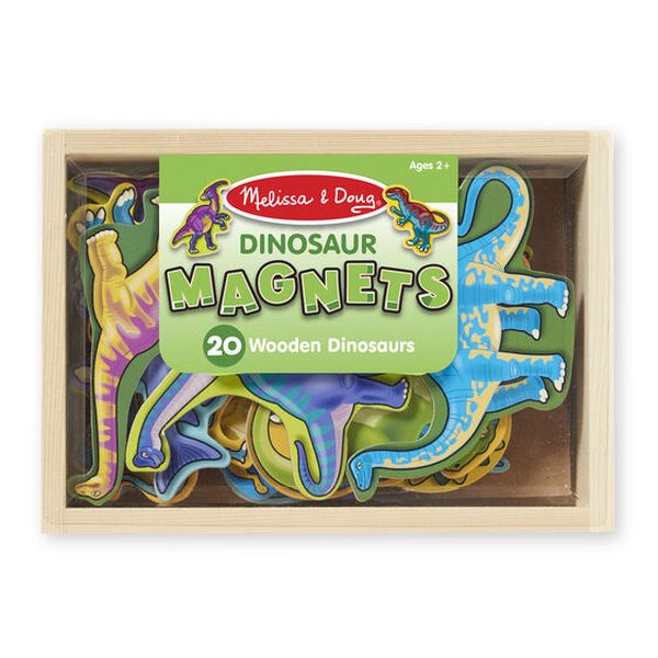 Set De Dinosaurios De Madera Con Imán