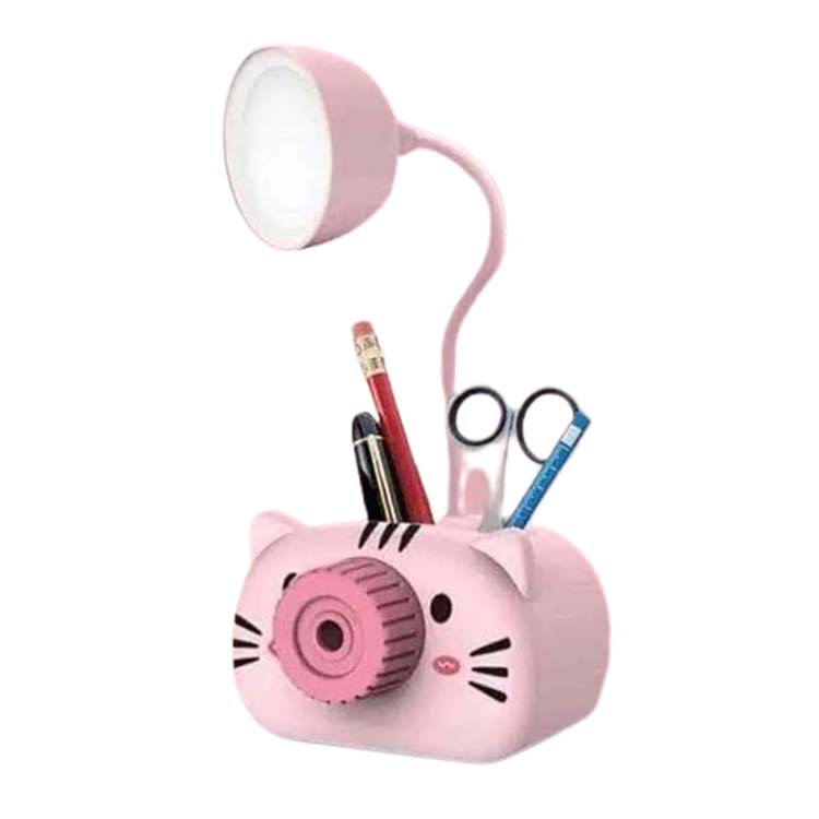 Lampara De Cerdito Con Sacapuntas, Porta Lápiz Y Celular Verde