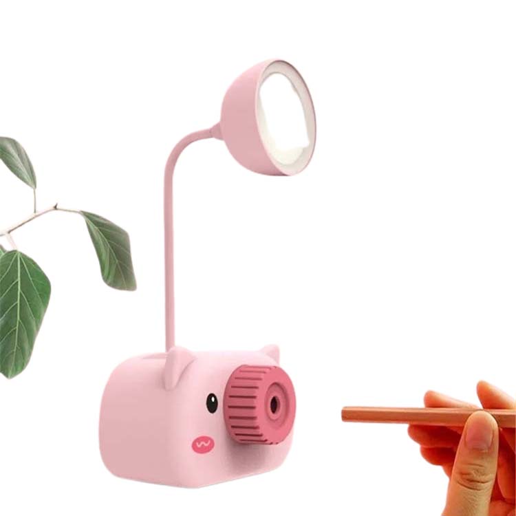 Lampara De Cerdito Con Sacapuntas, Porta Lápiz Y Celular Verde