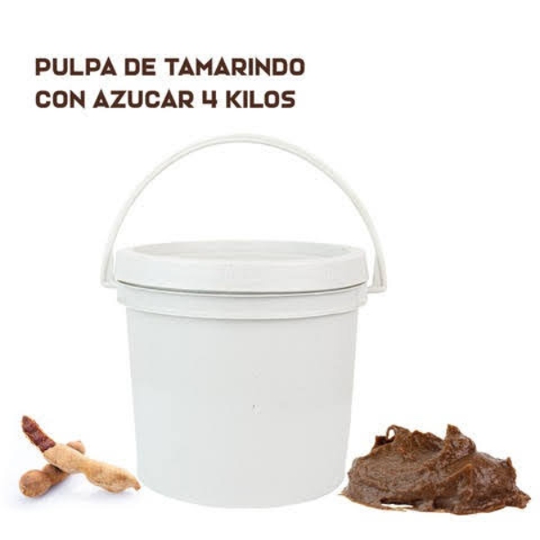 Pulpa Natural Tamarindo Con Azúcar En Cubeta De 4 Kilos Modelo Tama-001