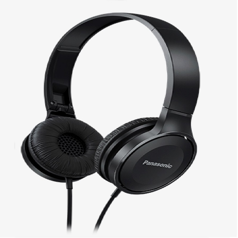 AUDIFONOS TIPO DIADEMA (ON-EAR PANASONIC RP-HF100E COLOR NEGRO, DISEÑO JUVENIL Y SOFISTICADO, PLEGABLE, CONECTOR 3.5MM