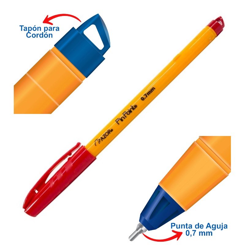 Bolígrafo Punto Fino Stick  Caja con 12 Piezas Pin Point - Lapicero Punta Fina Rojo