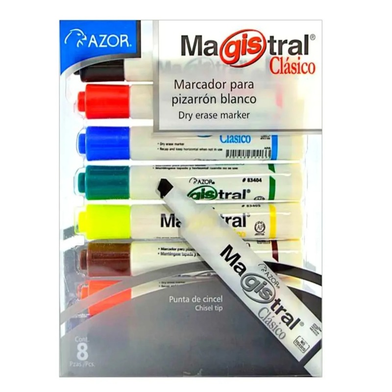 Marcador Para Pizarrón Grueso con 8 Colores Marcador Magistral