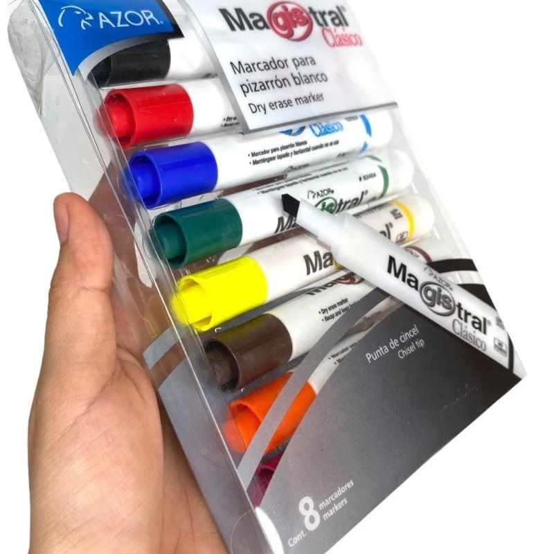 Marcador Para Pizarrón Grueso con 8 Colores Marcador Magistral
