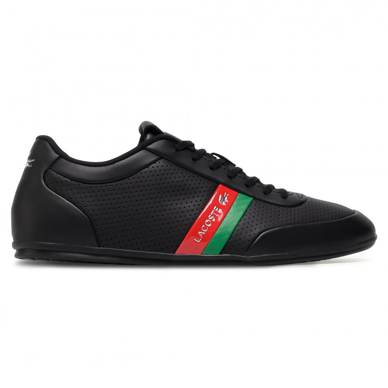 Tenis Lacoste Storda Negro Verde Rojo de Caballero