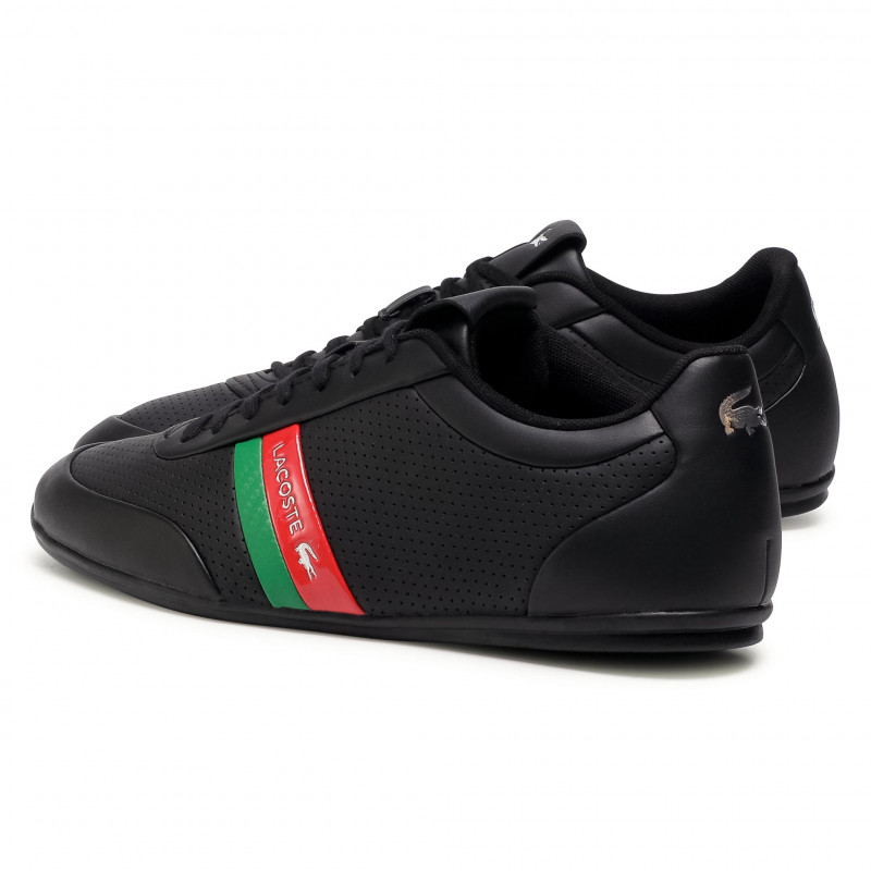 Tenis Lacoste Storda Negro Verde Rojo de Caballero