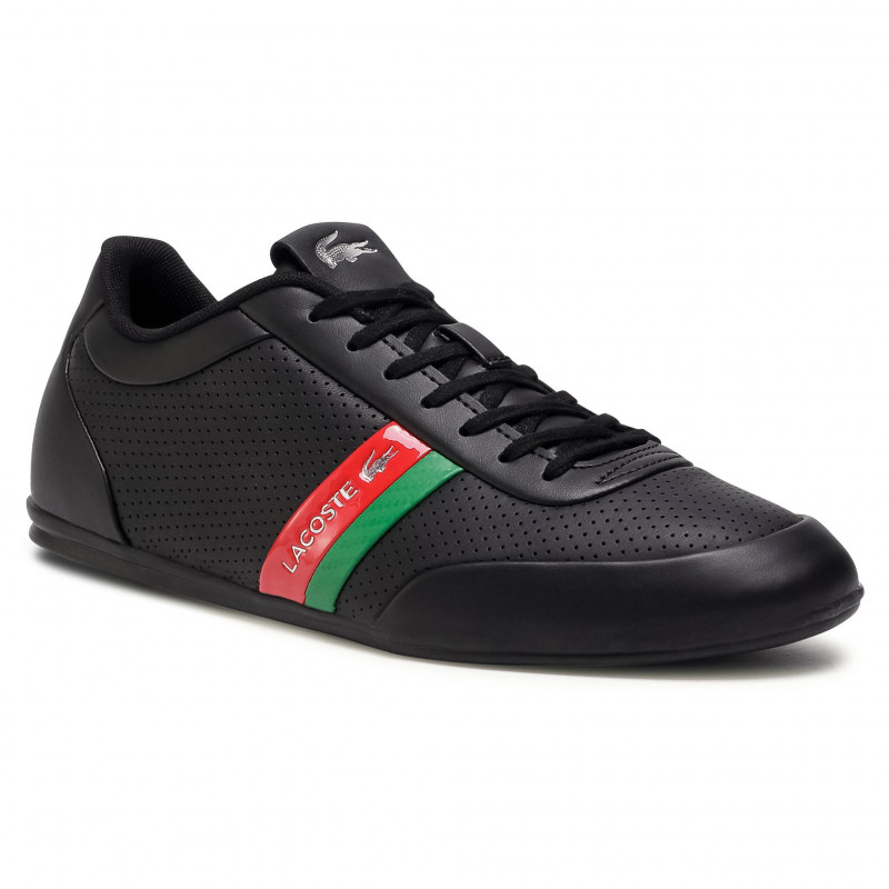 Tenis lacoste 2025 negro con rojo