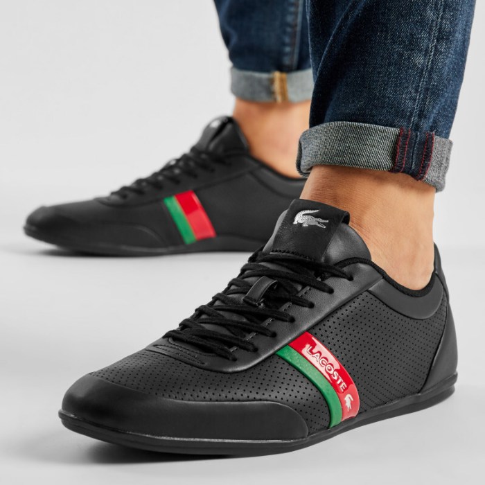 Tenis Lacoste Storda Negro Verde Rojo de Caballero