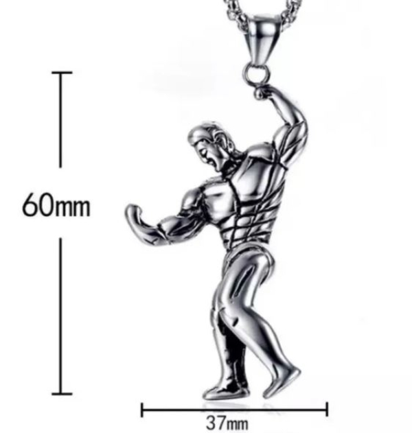 Collar Fitness Dije Pesa Gym Gimnasio Regalo Novio Acero