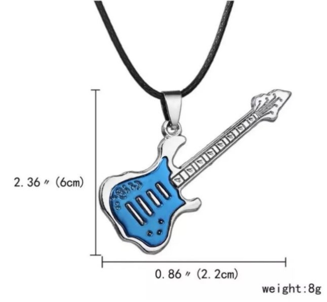 Collar De Guitarra Eléctrica Rock Punk Bajo Regalo Musico
