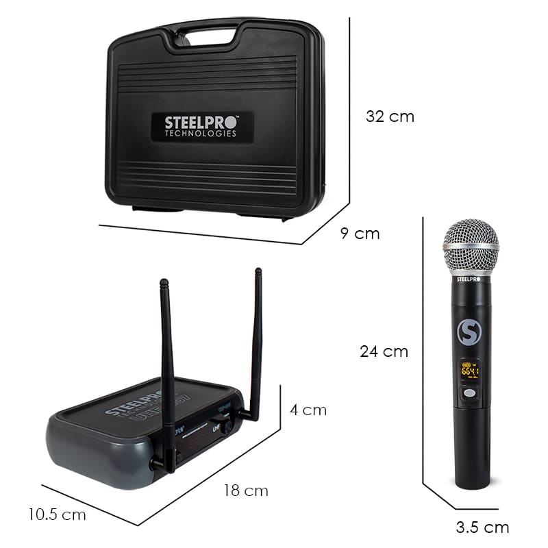 Steelpro - Micrófono Profesional - Inalambrico - Uhf-607