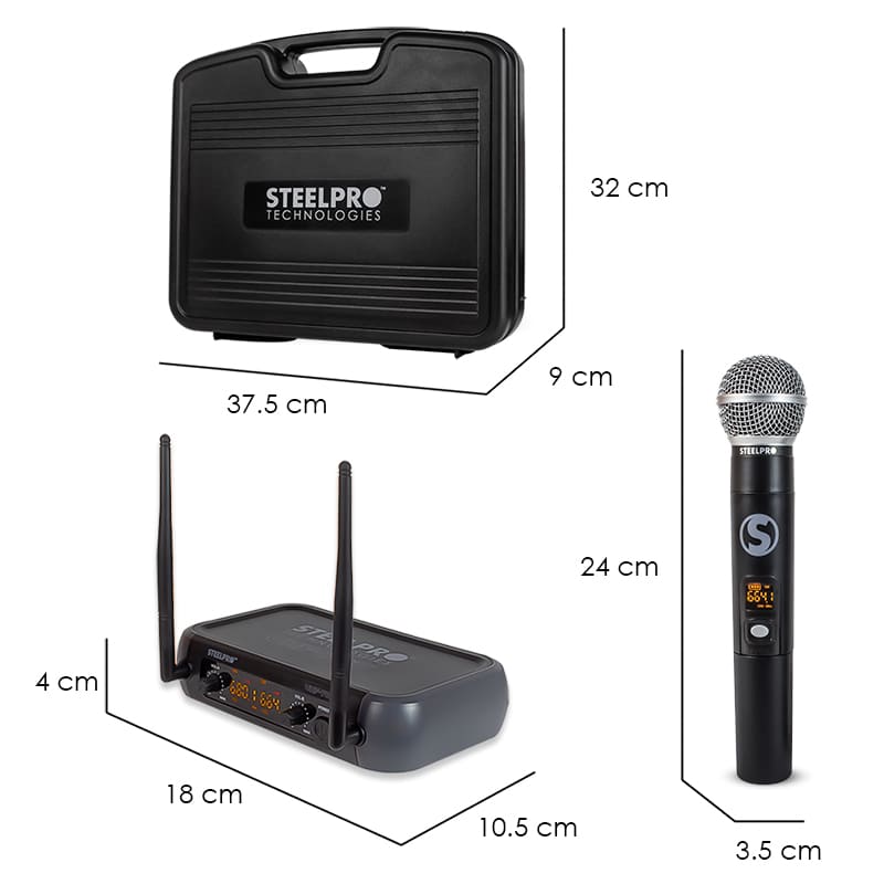 Kit de Microfono Inalambrico Steelpro Uhf-707 Profesional