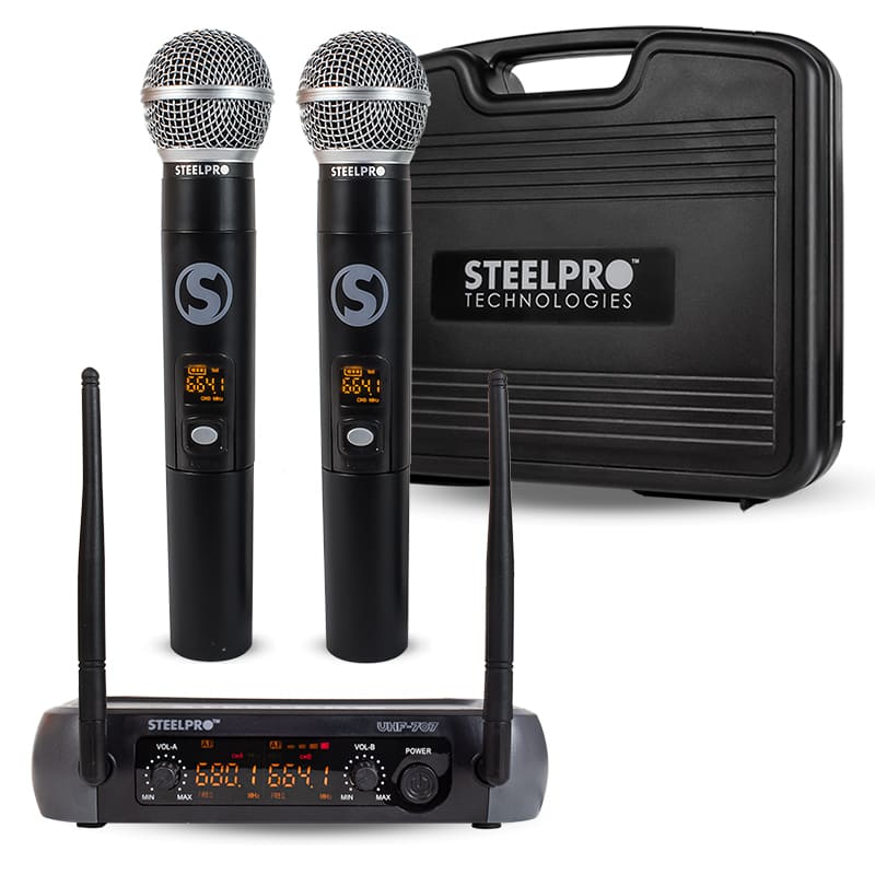 Kit de Microfono Inalambrico Steelpro Uhf-707 Profesional