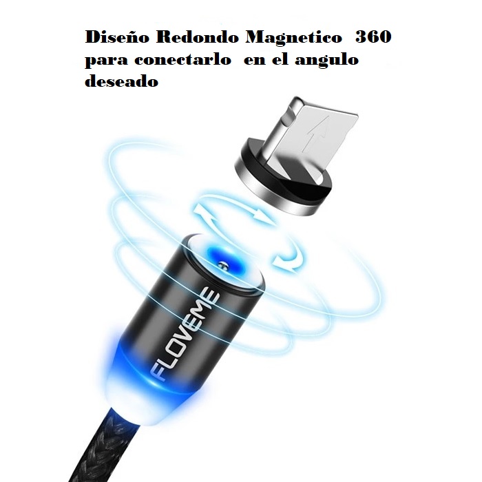 Cargador  Magnético  3 en 1 ,  Android  iphone   y  Tipo C   Con luz led 