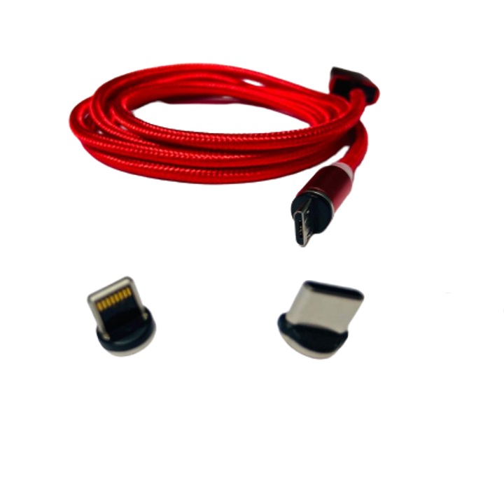 Cargador  Magnético  3 en 1 ,  Android  iphone   y  Tipo C   Con luz led 