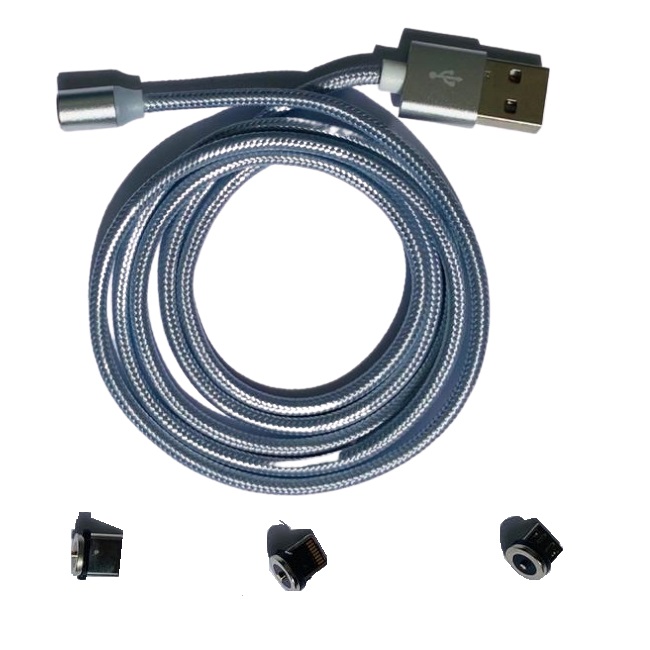 Cargador  Magnético  3 en 1 ,  Android  iphone   y  Tipo C   Con luz led 