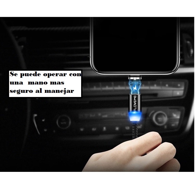 Cargador  Magnético  3 en 1 ,  Android  iphone   y  Tipo C   Con luz led 