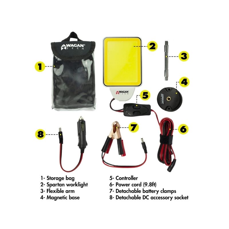 Lámpara de trabajo LED con base magnética de 2500 lúmenes Wagan Tech 4042