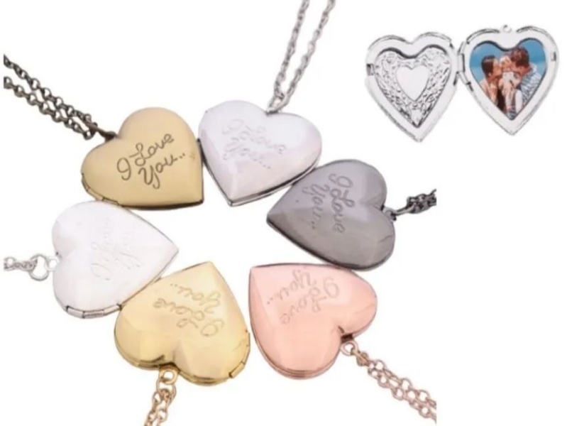 Collar Relicario Para Foto Corazon I Love You Regalo Mama