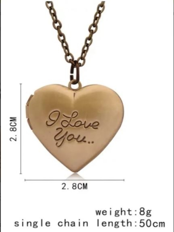 Collar Relicario Para Foto Corazon I Love You Regalo Mama