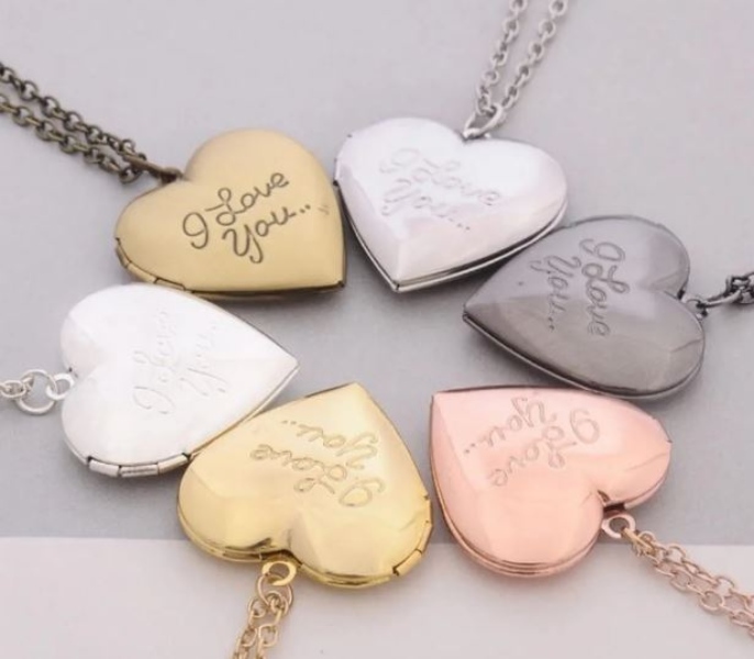 Collar Relicario Para Foto Corazon I Love You Regalo Mama