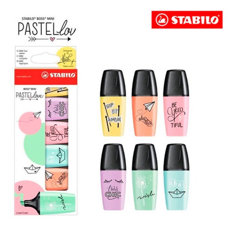 Stabilo Boss Mini Pastel, Paquete Con 6 Tonos Pastel