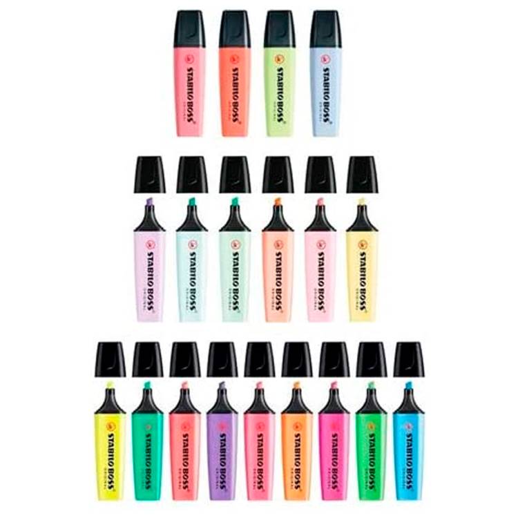 Colección Marcatextos Stabilo Boss Pastel Y Neon 19pzs
