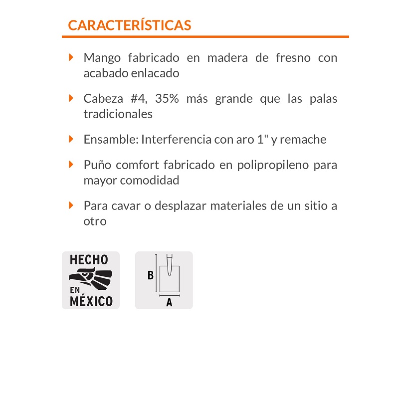 PALA CUADRADA GRANDE MULTIUSOS ALBAÑILERIA CONSTRUCCION JARDINERIA 105 CM 