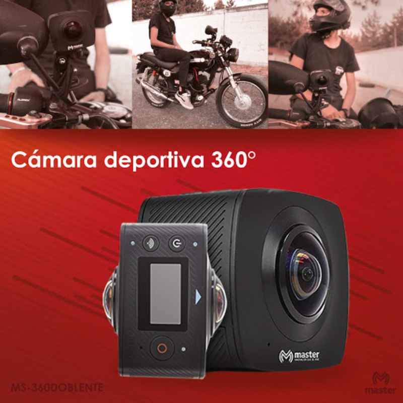 Camara Deportiva Sumergible Toma Videos en 360 Grados Incluye Carcasa y Tripie / Master / MS-360DOBLENTE