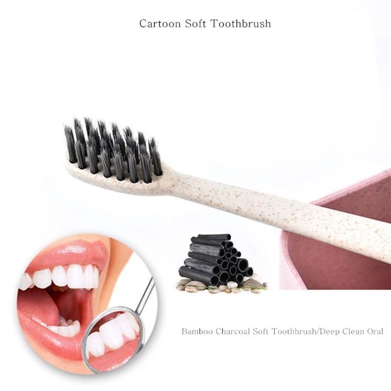 Kit 2 Cepillos de Dientes y 1 Vaso con Tapa para Niños, LBP, Diseño Rana, Viaje -Verde