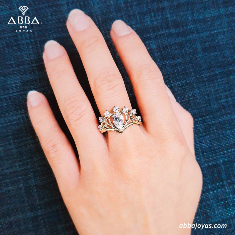 ANILLO CORONA ELENA ORO 10K ABBA JOYAS