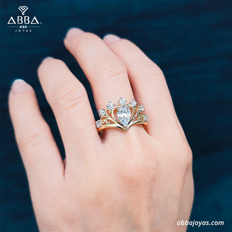 ANILLO CORONA ELENA ORO 10K ABBA JOYAS