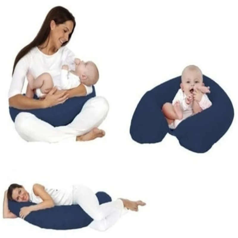 Almohada Confortable para Maternidad y Lactancia, Azul, 3 diferentes usos.