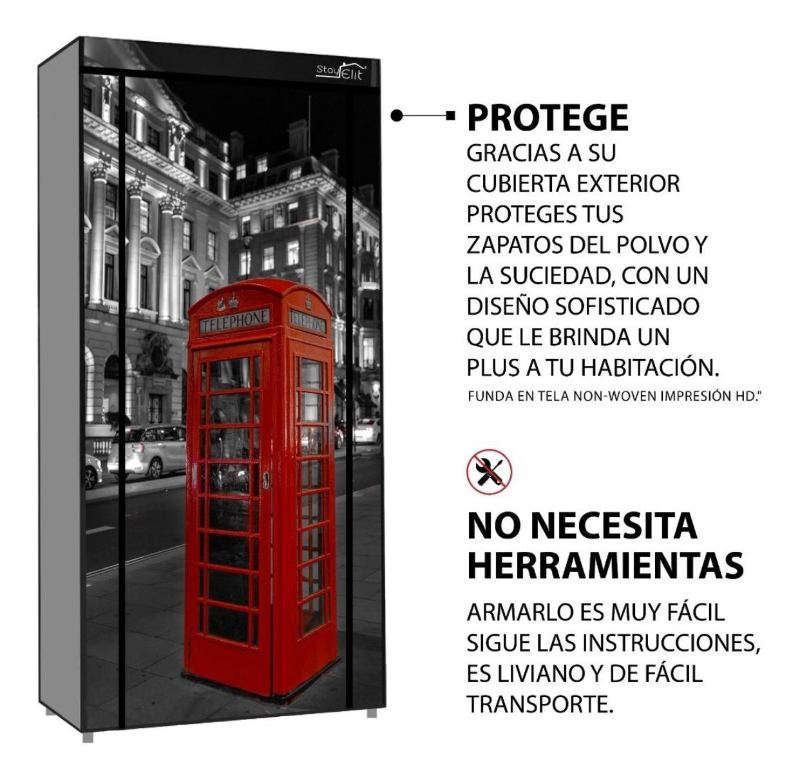 Zapatera Organizador Repisa 8 Niveles 24 Zapatos Estampado Londres