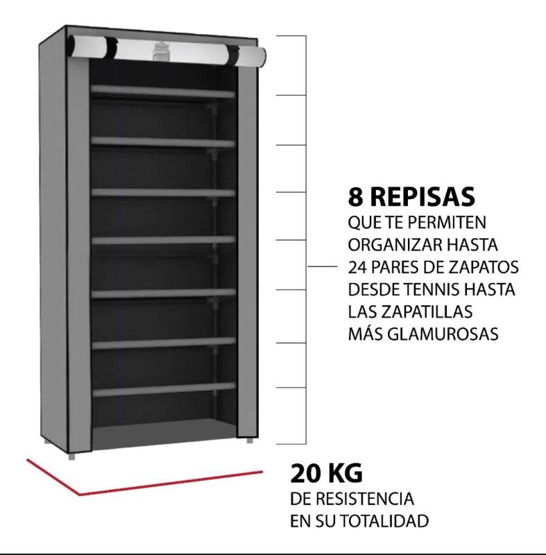Zapatera Organizador Repisa 8 Niveles 24 Zapatos Estampado Londres