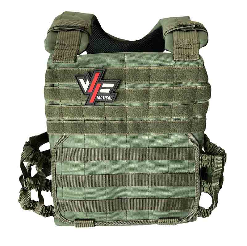 Chaleco de Peso Táctico Crossfit + 2 Placas De 10lb (Verde Militar)