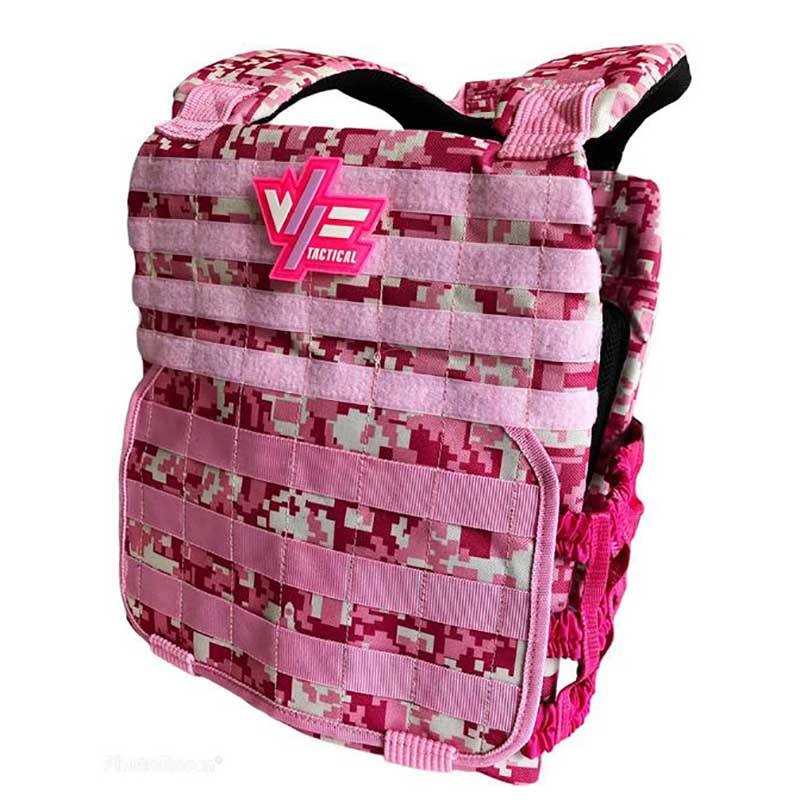 Chaleco de Peso Táctico Crossfit + 2 Placas De 10lb (Rosa Pixeleado)