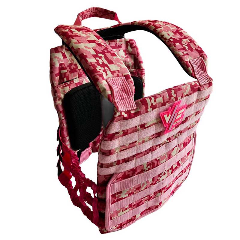 Chaleco de Peso Táctico Crossfit + 2 Placas De 10lb (Rosa Pixeleado)