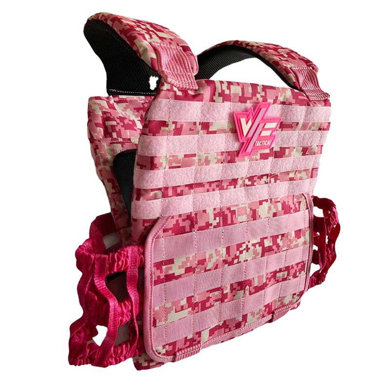 Chaleco de Peso Táctico Crossfit + 2 Placas De 10lb (Rosa Pixeleado)