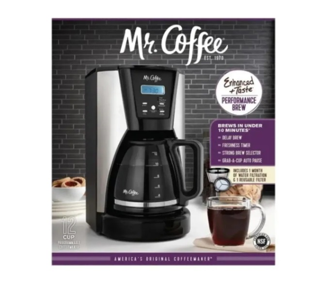 Cafetera Programable Mr Coffee 12 Tazas Performance Brew