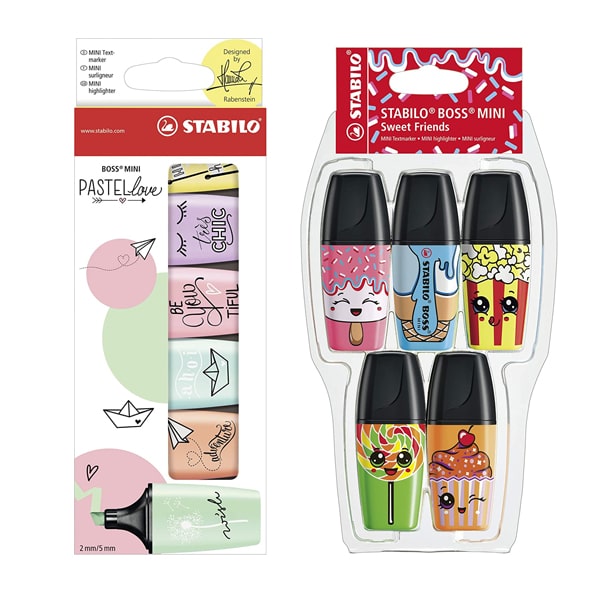 Mini Stabilo Boss Marcatextos Pastel y Neón Colección 11 piezas