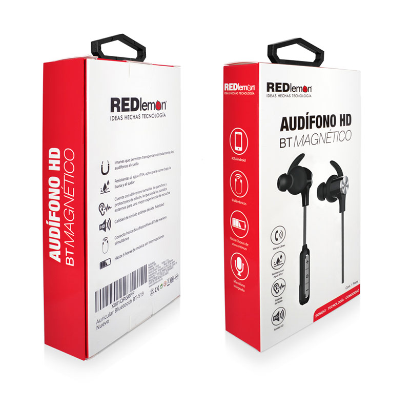  Redlemon Audífonos y Manos Libres Bluetooth Deportivos Magnéticos Premium con Micrófono,  IPX4