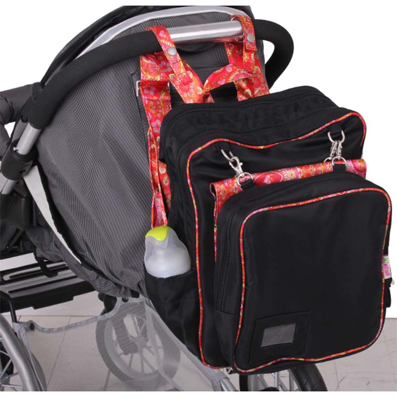 Pañalera 4 en 1 (bolsa, mochila y adaptable a carriola) Negra