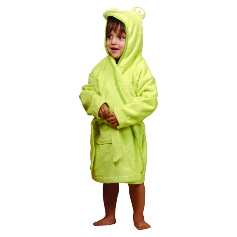 Bata de baño para niños verde mediana 4-6 años