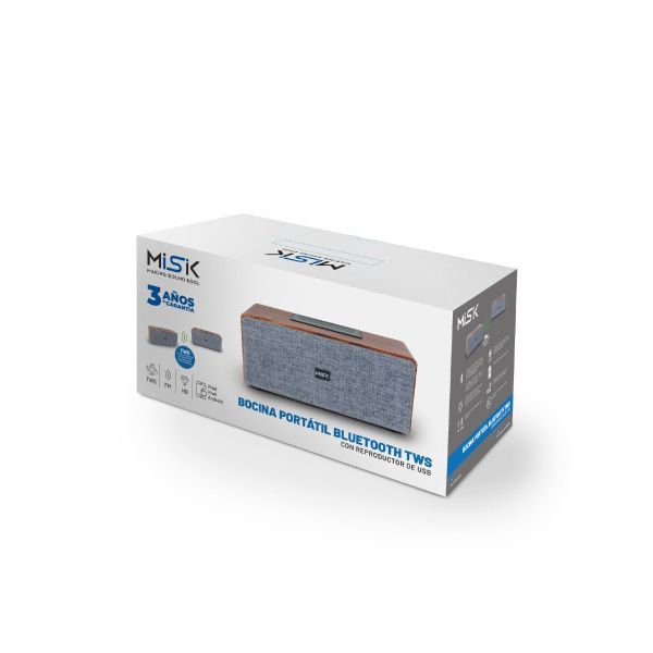 Bocina Bluetooth MISIK MS254 Madera  TWS  USB  SD  FM