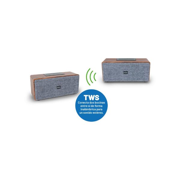 Bocina Bluetooth MISIK MS254 Madera  TWS  USB  SD  FM