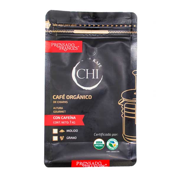 Café Orgánico Gourmet de Chiapas - 250 Gramos - Molido Americano - Con Cafeína