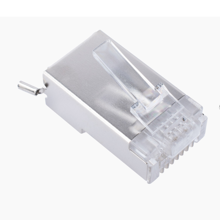 LinkedPro Bote con 100 Piezas de Plug Modular RJ45 Cat6 blindado con Pin de Tierra, Chapado de Oro a 30 micras para Durabilidad Extrema