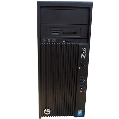 Workstation Tower HP Z230-IDEAL DISEÑO O GAMER -Xeon X 8 VIAS E3-1225V3-3,2 GHZ -4 NUCLEOS X 2 VIDEO CARD K2000  2GB DEDICADOS-GDDR5- 16GB RAM- 500GB HDD, Equipo Clase B, Reacondicionado 