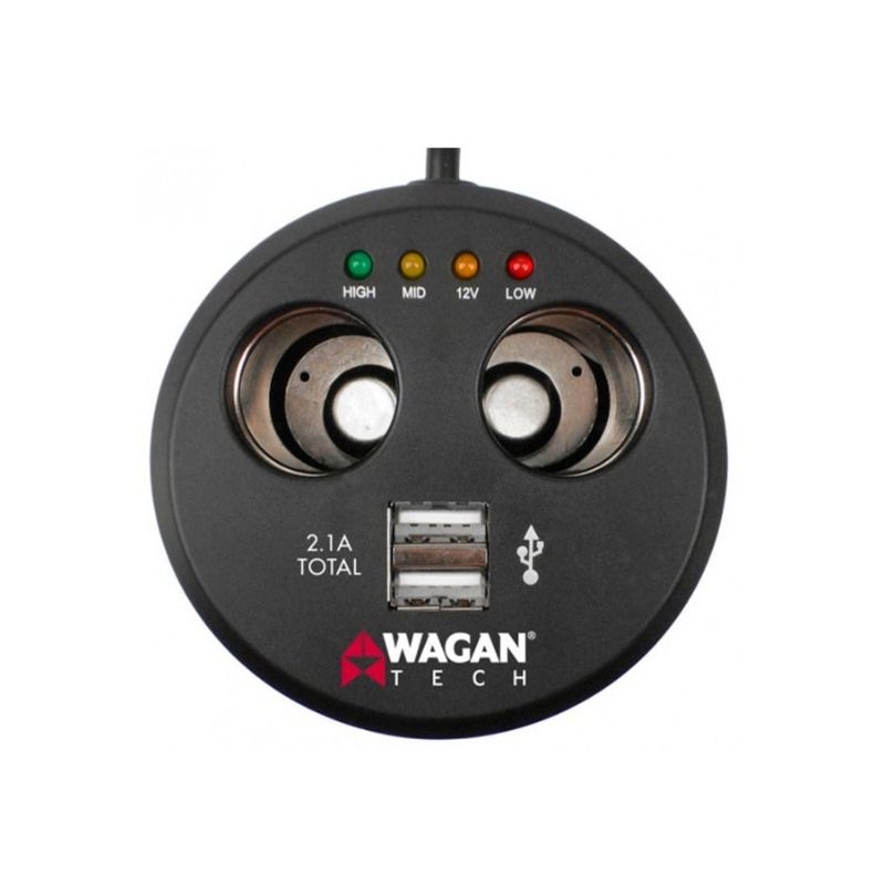 Adaptador porta vasos con doble puerto USB Wagan Tech 2537-5
